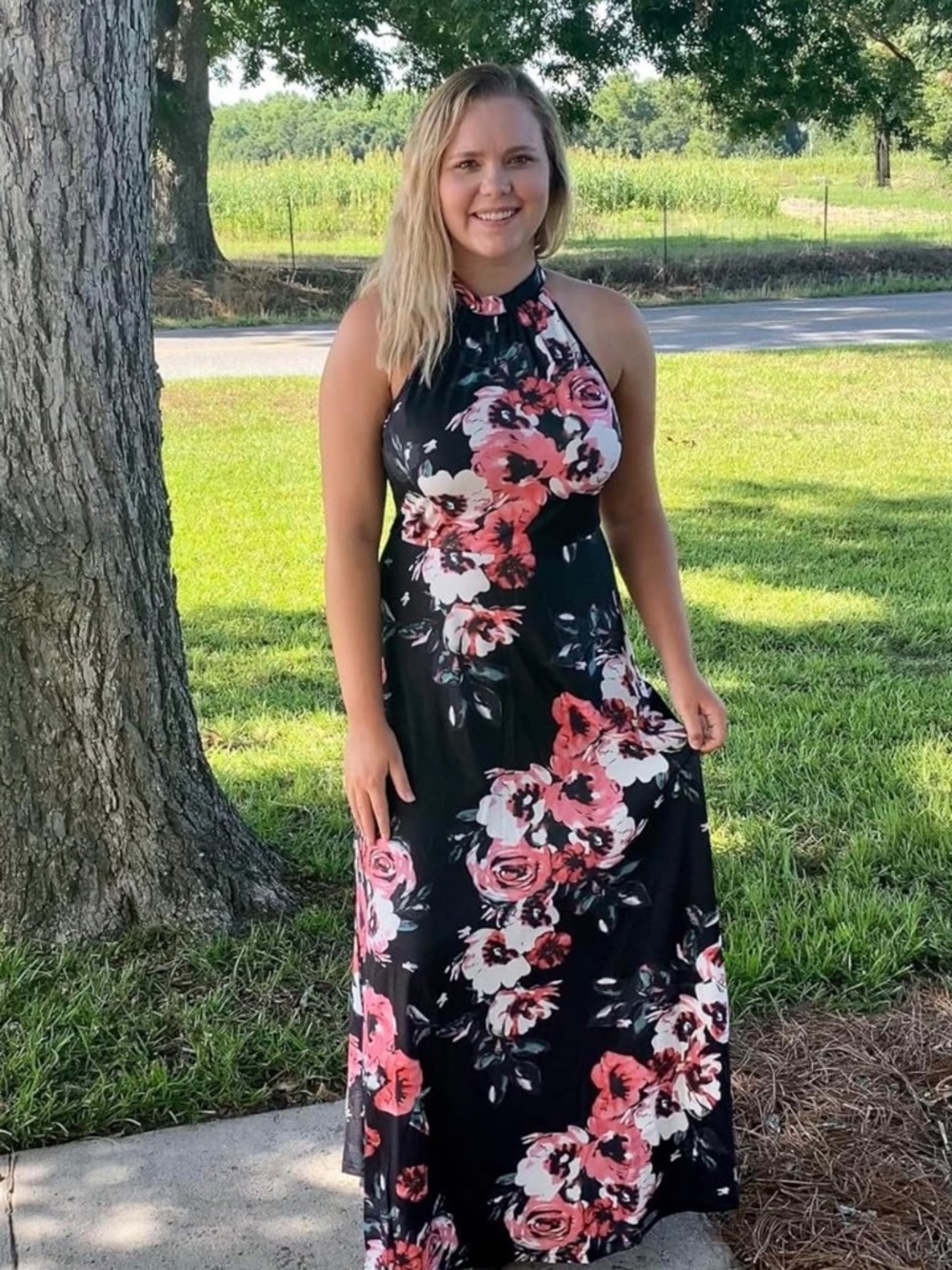 Styleword Floral Halter Maxi Dress - Picture 8 of 8